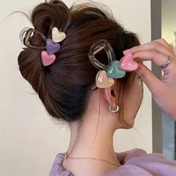 Hàn Quốc Mới 2024 Thiết Kế Hợp Thời Trang Ngọt Jelly Màu Trái Tim Kẹp Tóc Vuốt Tóc Y2k Bé Gái Cao Đuôi Ngựa Tóc Nữ Mũ Đợi Đầu Đa Năng
