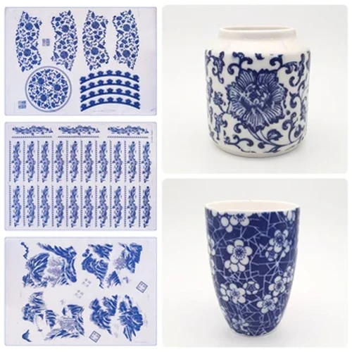 ʻO ka Pottery Ceramics Clay Transfer Paper Glaze Underglaze Colored Flower Paper Jingdezhen High Temperature Porcelain Decal Paper