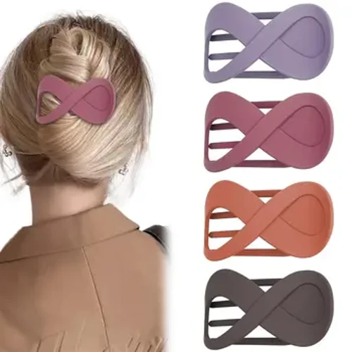 Paʻi Maʻuʻu lauoho nui matte Acrylic 8-Shape Hair Clip Non-Slip Duckbill Clip no nā wahine kaikamahine Nā mea hana maʻalahi i nā mea hana lauoho.