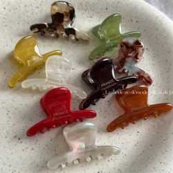 Phong Cách Pháp Người Phụ Nữ Phiên Bản Tinh Tế Nhãn Vàng Nhỏ Vuốt Tóc Acetate Barrettes Nữ Hợp Thời Trang Kẹp Bên Hông Bé Gái Phụ Kiện Tóc