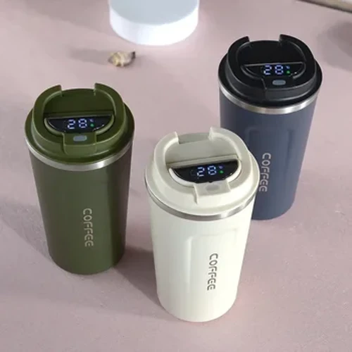 Tasse à café Thermos de 380/510ml, en acier inoxydable, avec affichage de la température, flacon sous vide, bouteille d'eau isolée
