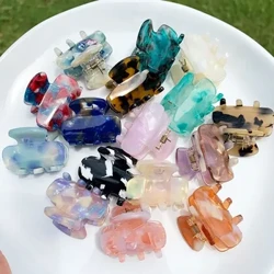 Liten Fräsch Färgglad Kvinnor Klo Clip Elegant Söt Acetate Flickor Hårklämmor Enkelhet Huvudbonader Mini Shark Clip Håraccessoarer