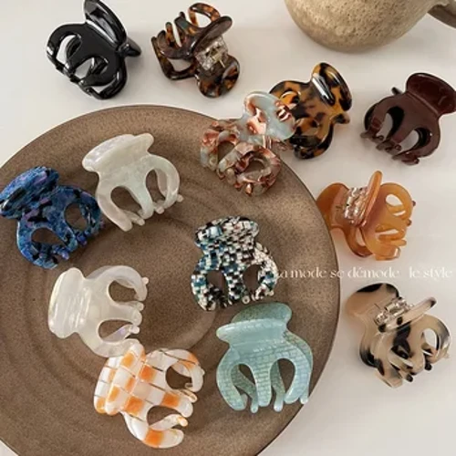 Nhỏ Acetate Cầm Cao Đuôi Ngựa Tóc-Giữ Kẹp Tóc Vuốt Tóc Tóc Mũ Đội Đầu Nữ Bằng Kẹp Cá Mập Kẹp Tóc phụ Kiện