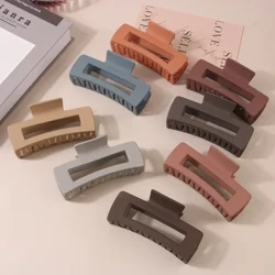 10,5 cm solid hårklo Elegante hårnåler Barrette Krabbe Hårklemmer For kvinner Jenter Koreansk Firkantet Hodeplagg Enkelt hårtilbehør