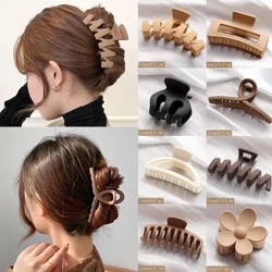 Gheare pentru femei noi, la modă, cafea, negru, acrilic, gheare mare pentru păr, coreeană pentru fete, clemă de rechin, accesorii pentru păr