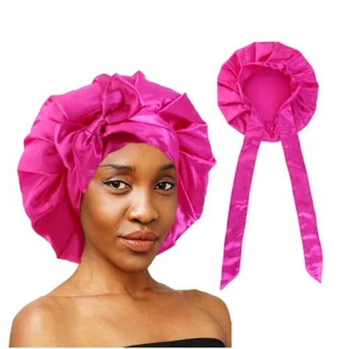 Nei Frae Satin Solid Schlofhut Soft Bandanas Turban Hoer Bonnet Nightcap Seideg Duschkappe Fir Curly Hoer Bonnets Unisex Cap