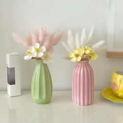 Nordic Ceramics Vase Ins Flower Bottle Creative Flower Plant Pot Decor Room Table Desktop Arnament Vases Weing Decor