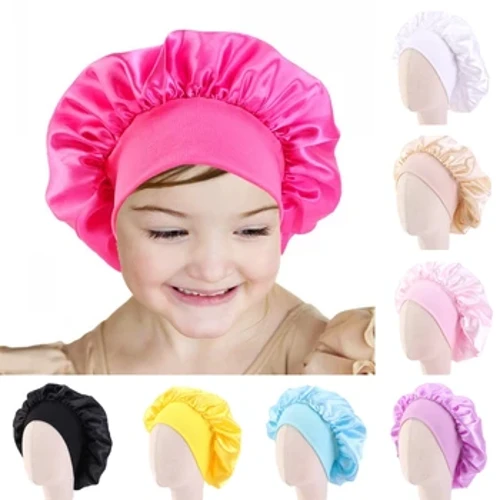 Bebê crianças cetim banda larga dormir chapéu noite cuidados com o cabelo gorro turbante gorro crianças meninas cabeça envoltório cachecol bandana headwear