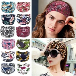 Fasce larghe in cotone elasticizzato bohemien Copricapo da donna Turbante Copricapo Fasciatura Fasce per capelli Bandana Fasce larghe Accessori per capelli