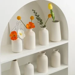 ʻO ka ipu pua Nordic keʻokeʻo keramic ipu keʻokeʻo ʻo ka hoʻonohonoho ʻana i nā mea kanu pua pua home noho lumi papakaukau