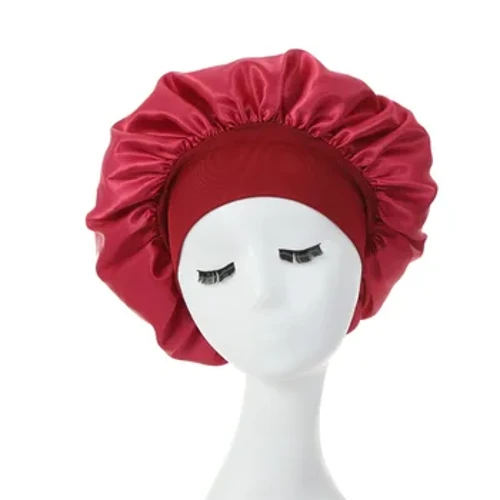 Femmes Satin Bonnet Spandex large bande extensible Bonnet Satin Cheveux Nuit soie Sommeil Bonnet de Nuit Bonnets pour les femmes