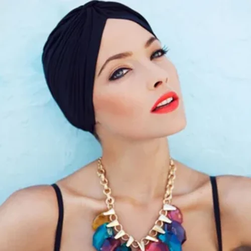 Pružný turban muslimský klobouk Dámský klobouk Móda Pevný obvaz Bandány Čelenka Zavinovačka Chemo Hidžáb Vázaná indická čepice Klobouk proti vypadávání vlasů