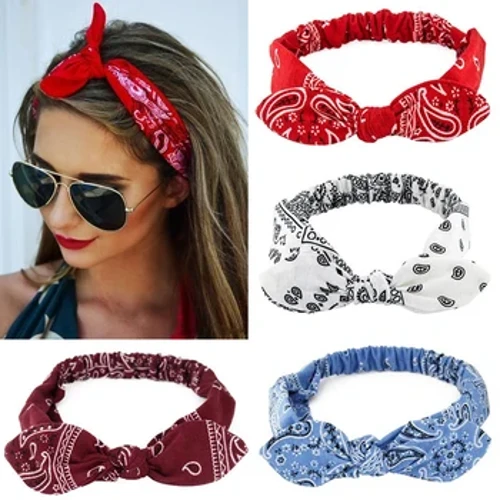 Bentite boho noi pentru femei, cu imprimeu moale și solid, bentițe de păr elastice cu nod încrucișat, turban, benzi pentru păr pentru fete, accesorii pentru păr