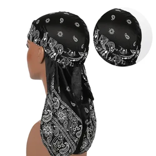 Accessoires pour cheveux, Bandanas Durag soyeux, imprimés d'insectes, chapeaux pour femmes et hommes, chapeau de Pirate à longue queue, vagues do doo du rag, Turban