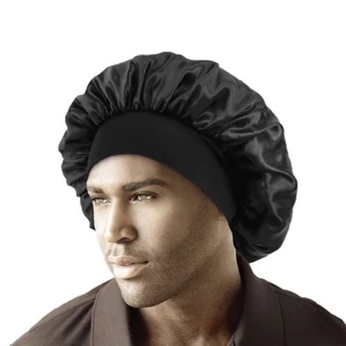 Bagong Elastic Wide Edge Headband Nightcap Sikat na Fashion Satin Solid Color Sleepcap Para sa Lalaki Babae Cancer Chemo Hat Pag-aalaga ng Buhok Cap