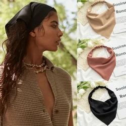 Ruoshui femeie fete solid vară eșarfă pentru cap șifon triunghi bandane femei bentiță elastică pentru păr Accesorii pentru păr Ornamente