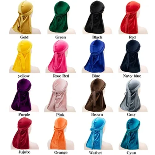 Unisex Ali'i Fa'afafine Velvet Doo Iepe Durag Ulu A'ai Sau Iepe Bandana Beanie mo ti'eti'e uila afi fa'apena pulou Fa'aulu lauulu