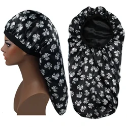 Жаночая шапка з атласнай падкладкай Beauty Print Satin Silk Bonnet Sleep Night Cap Bonnet Hat Bonnet Satin Cheveux Nuit Bonnets для жанчын