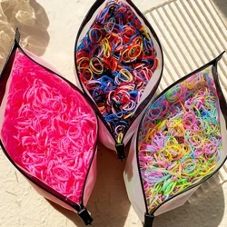 500/1000/2000 pièces filles coloré jetable élastique cheveux cravates bandeau enfants élastique pour queue de cheval bandes enfants cheveux accessoires
