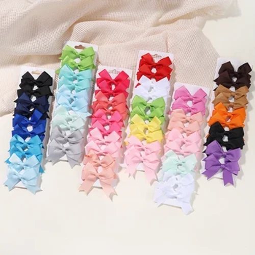 10Pcs / Çagalar üçin elde ýasalan neýlon ýaýlar üçin saçly klipleri düzüň Çagalar üçin saç kelleleri