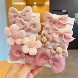 10 Buah/Set Busur Besar Bunga Elastis Ikat Rambut Anak Gadis Manis Ikat Rambut Fashion Ikat Kepala Aksesoris Rambut Karet Gelang untuk Anak