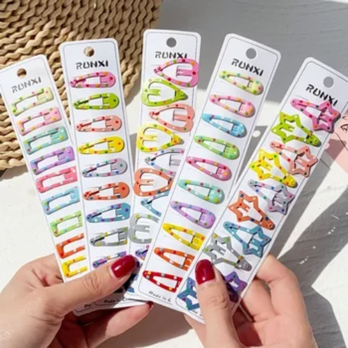 6/10PCS Cartwn Newydd-anedig Calon Math Candy Metel Clipiau BB Clipiau Hairpins Merched Clip Gwallt Plant Penwisgoedd Barrettes Affeithwyr Gwallt Babanod