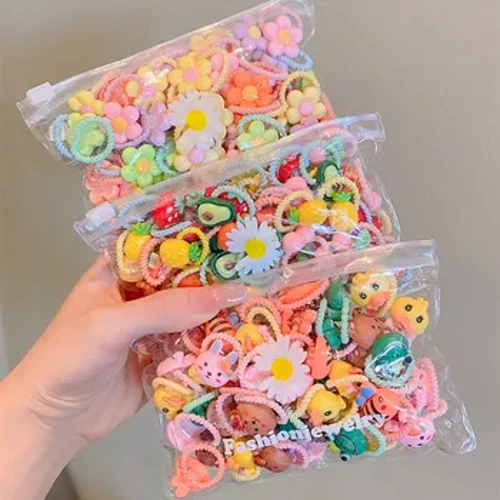 10/20 Cái/bộ Mới Hoạt Hình Dễ Thương Mũ Trùm Đầu Bé Gái Thun Cột Tóc Phụ Kiện Tóc Cho Trẻ Em Scrunchies Mũ Đồ Trang Trí Quà Tặng