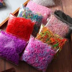 Pachet de 2000 de bucăți pentru copii, cu elasticitate ridicată, frânghie de păr, accesorii pentru păr colorate, cadou pentru coadă de cal pentru fete