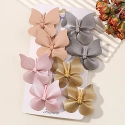 2-8 Cái/lốc Bé Gái Bướm Kẹp Tóc Cho Bé Da Handmade Kẹp Tóc Hairgripes PU Chắc Chắn Cho Bé Phụ Kiện Tóc Bộ Quà Tặng