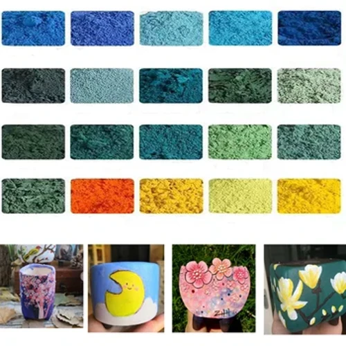 50g/Bag Pottery Ceramic Underglaze Color Pigment DIY i pena ʻia e ka lima Medium a me ke kiʻekiʻe o ka wela kala pauda.