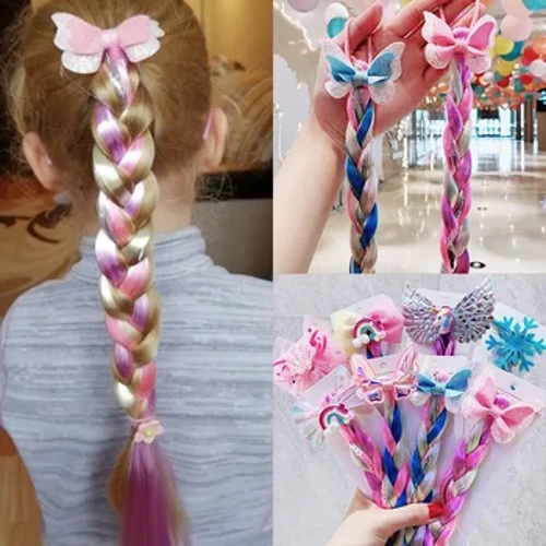 2021 Nữ Mới Hoạt Hình Dễ Thương Nơ Bướm Nhiều Màu Sắc Viền Đầu Trẻ Em Đuôi Ngựa Giá Đỡ Dây Cao Su Phụ Kiện Tóc Thời Trang