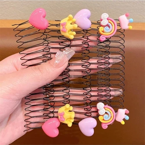 Bunga Rusak Rambut Sisir Sendok Rambut Circler Kawaii Tak Kasat Rambut Rusak Sorter Belakang Otak Gadis Rambut Klip Spring Sisipkan Sisir