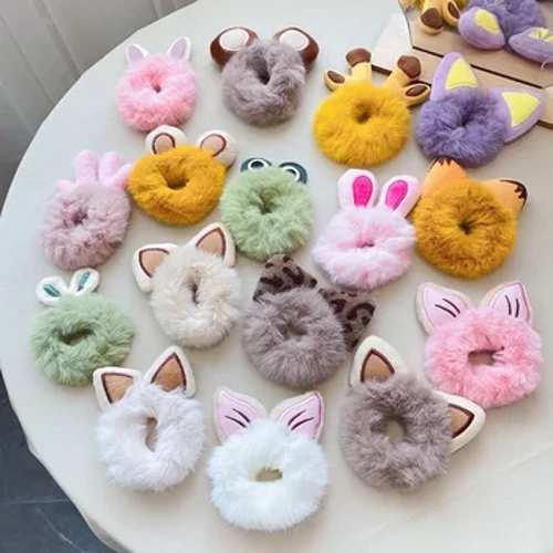 1 PZ Ile-osagarri politak berriak Ile faltsuak Ile-sokak Hartza Scrunchies Emakumeak Neska Ile elastikoak Gomazko Goma Goma Haurrak Zaldi-buztan euskarria