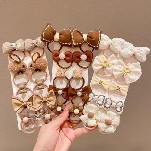 5/10pcs Izesekeli Zezinwele Zezingane 10Pcs/Set Girls Cartoon Hair Band Bow Izinwele Izibopho Amabhande asekhanda Ezimbali Princess Elastic Rubber