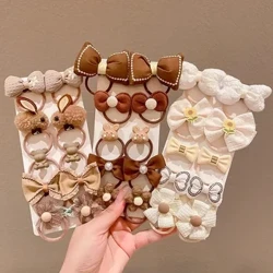 5/10pcs เด็กอุปกรณ์เสริมผม 10 ชิ้น/เซ็ตสาวการ์ตูนผมวงผมผูกดอกไม้ Headbands เจ้าหญิงยางยืดหยุ่น
