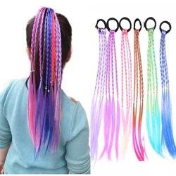 สาวใหม่ที่มีสีสันวิกผมผมหางม้าHeadbandsยางวงผมความงามHeadwearเด็กอุปกรณ์เสริมผมHead Bandเครื่องประดับผม