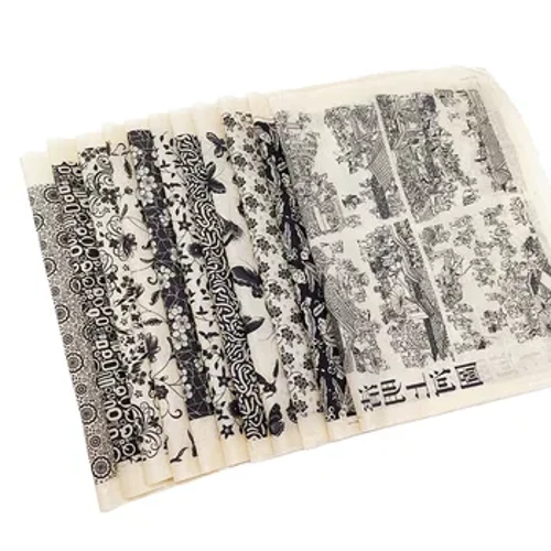 Keramiikkataide alustolasi väri musta kukkasiirto paperi luumukukka/perhonen kuvio DIY keraaminen väritys keramiikkatyökalut