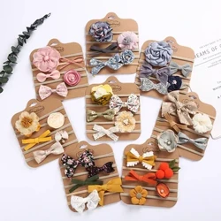 5 Pcs/set Bayi Perempuan Ikat Kepala Bayi Busur Elastis Rambut Band Bunga Nilon Bayi Balita Ikat Rambut Hiasan Kepala Bayi Rambut Accessorie