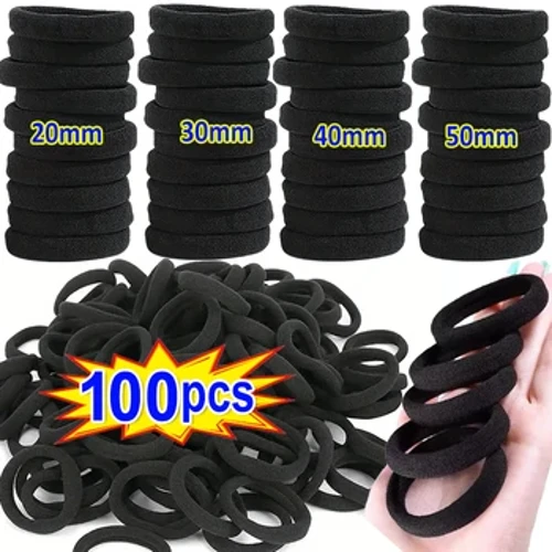 Fasce per capelli elevate per donne ragazze nere branchi di base per capelli cravatta semplice semplice portano coda di cavallo Accessori per capelli.