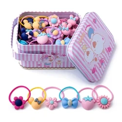 40Pcs/Lot Affeithwyr Gwallt Merched Blwch Rhodd Bandiau Gwallt Elastig Clip Gwallt Blodau Bandiau Pen Newydd Bandiau Gwallt Ciwt Bandiau Gwallt Ciwt i Blant