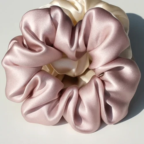 100% Pure Mulberry Silke Store Scrunchies Gummibånd Hårbånd Gummi elastikker Hestehaleholdere til kvinder piger 19 Momme 3,5 cm