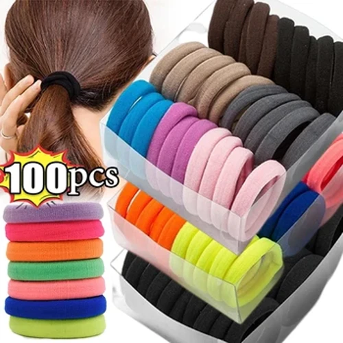 50/100 pezzi fasce per capelli colorate ad alta elasticità per le donne ragazze fascia per capelli fascette in gomma coda di cavallo nastri per capelli accessori per capelli per bambini