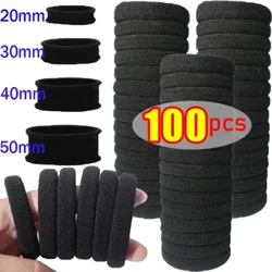 10/100 ud. Oinarrizko ile-banda beltzak Emakumezkoak Neska Elastiko handiko gomazko sokak Scrunchies Buruko zinta gorbatak zaldi-buztan euskarriak 2-5cm