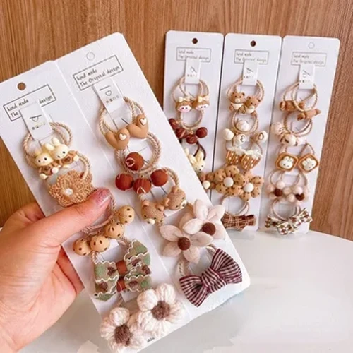 Bonito lazo de flores de dibujos animados para niños, Scrunchie pequeño para bebé, niña, Chico, banda de goma elástica para el pelo, accesorios, anilla para el pelo, tocado de cuerda