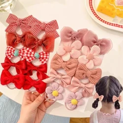 10 adet/takım büyük yay çiçek elastik Hairbands çocuk kız tatlı saç bağları moda bantlar saç aksesuarları lastik bant çocuk için