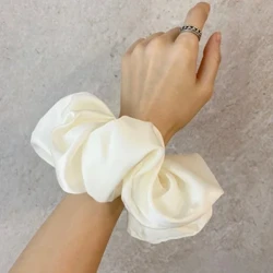 Modan tamaina handiko zetazko zorroak emakumeentzako Koreako Chiffon ile elastikoak zaldi-buztan euskarria Buruko arropa Chouchou Cheveux Femme