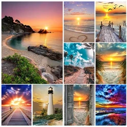 5D Tự Làm Tranh Gắn Đá Trang Trí Phong Cảnh Full Vuông/Hình Tròn Trang Trí Thêu Quà Tặng Sinh Nhật Đồ Chơi Giáo Dục Sơn
