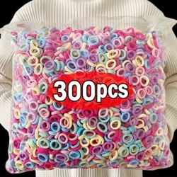 100/300 PZ/multzoa Emakumeen Neska koloretsua Nylon ile-banda elastikoak zaldi-buztan eusteko ile-gorbata goma-bandak Scrunchie ile-osagarriak