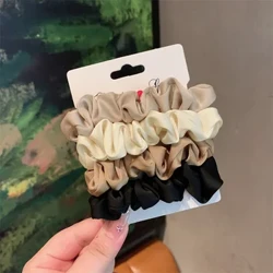 3/4/6Pcs Seti Silk Satin Scrunchies Fa'atama'ita'i Lanu Maunu'u Fa'alava Fa'alava Fa'asu'i Si'usi'u Nonoa Laulu Teine Pa'u Pa'u Mea Fa'aulu.