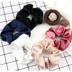 5PCS/Lot Boo-tiful Silk Satin Scrunchies Lapo'a La'ei fa'a'u'umi Fa'aili Fa'aulu Fa'afafine Teine Si'usi'u Fa'amau Nonoa lauulu mea fa'atau oloa si'i atoa.